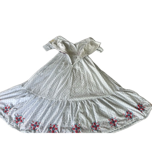 Wayward Fancies Embroidered Maxi Dress Polka Dot Long Sleeve White S/4 - Picture 10 of 10